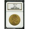 Image 1 : 1880-S $20  MS61 NGC. A bright, lightly abraded exa
