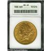Image 1 : 1888 $20  MS62 ANACS. Well struck, with apricot-gol