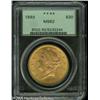 Image 1 : 1893 $20  MS62 PCGS. Orange and olive hues enrich t