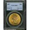 Image 1 : 1897 $20  MS61 PCGS. A bright and lustrous honey-go