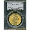 Image 1 : 1897-S $20  MS63 PCGS. Brilliant and lustrous with