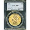 Image 3 : 1898 $20  MS63 PCGS. Medium yellow-gold in color wi