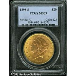 1898-S $20  MS63 PCGS. A bit softly struck but high