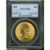 Image 1 : 1899 $20  MS63 PCGS. Sharply struck, with lustrous,