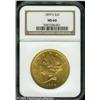 Image 1 : 1899-S $20  MS60 NGC. Sharply struck, with semi-bri