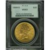 Image 1 : 1899-S $20  MS63 PCGS. An attractive and high-end S