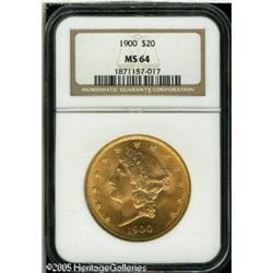 1900 $20  MS64 NGC. Superior color and luster disti
