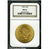 Image 1 : 1902 $20  MS61 NGC. Orange-gold colored and sharply
