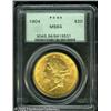 Image 1 : 1904 $20  MS64 PCGS. A gorgeous type coin, lustrous