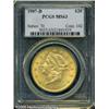 Image 1 : 1907-D $20  MS63 PCGS. Frosty yellow-gold with hint