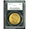Image 1 : 1907-D $20  MS63 PCGS. Sharply struck and brilliant