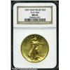 Image 3 : 1907 $20  High Relief, Flat Rim MS64 NGC. A lovely