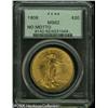Image 1 : 1908 $20  No Motto MS62 PCGS. A suitably struck and
