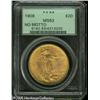 Image 1 : 1908 $20  No Motto MS63 PCGS. A reasonably struck t