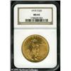 Image 1 : 1914-S $20  MS65 NGC. Sharply struck with luminous