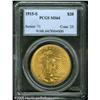 Image 1 : 1915-S $20  MS64 PCGS. A lemon-gold near-Gem with p