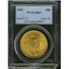 Image 1 : 1924 $20  MS63 PCGS. A nicely struck lemon-gold pie