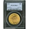 Image 1 : 1924 $20  MS63 PCGS. Boldly struck with matte-like
