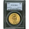 Image 1 : 1924 $20  MS64 PCGS. Softly struck on the eagle's h