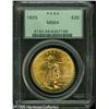 Image 1 : 1925 $20  MS64 PCGS. A flashy lemon-gold Double Eag