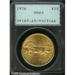 1926 $20  MS65 PCGS. A splendid Gem with unencumber