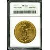 Image 1 : 1927 $20  MS62 ANACS. Brilliant and lustrous with d
