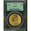 Image 1 : 1927 $20  MS63 PCGS. A bright and lustrous lemon-go