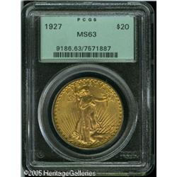1927 $20  MS63 PCGS. The luster is typical for this