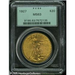 1927 $20  MS63 PCGS. Liberty's torch is exceptional