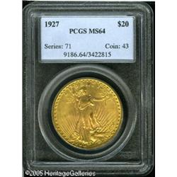 1927 $20  MS64 PCGS. The design elements are well s