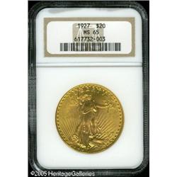 1927 $20  MS65 NGC. Well struck with superb mint lu