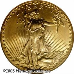 1927 $20  MS66 NGC. Satiny surfaces reveal soft, gl