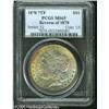 Image 1 : 1878 7TF  Reverse of 1878 MS65 PCGS. Aqua, gold