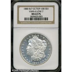 1880-CC  8 Over Low 7 MS63 Prooflike NGC. VAM-6