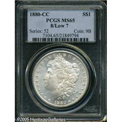 1880-CC  8 Over Low 7 MS65 PCGS. VAM-6. A Top 1