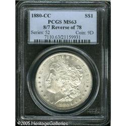 1880-CC  8/7 Reverse of 1878 MS63 PCGS. VAM-7.