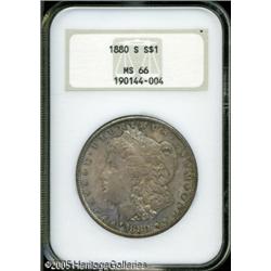 1880-S  MS66 NGC, moderate gray-golden toning b