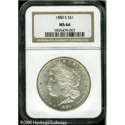 1880-S  MS66 NGC. Medium S. Vivacious ocean-blu