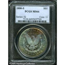 1880-S  MS66 PCGS. Outrageously toned with brig