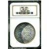 1881  MS65 NGC. A crescent of aqua, violet and
