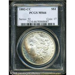 1882-CC  MS66 PCGS. Vivid bands of navy-blue an