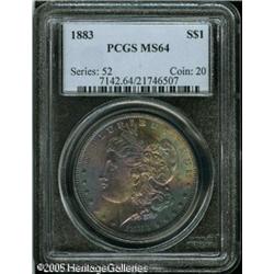 1883  MS64 PCGS. An impressive blend of aqua, m