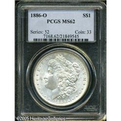 1886-O  MS62 PCGS. Well struck with a bright se
