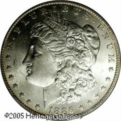 1886-O  MS63 PCGS. Mostly white and lustrous, w