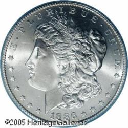 1886-S  MS65 PCGS. Satiny luster pours from bot