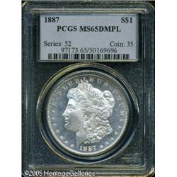1887  MS65 Deep Mirror Prooflike PCGS. A virtua