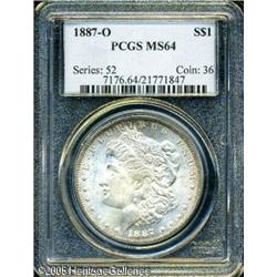 1887-O  MS64 PCGS. Silver-gray surfaces yield n