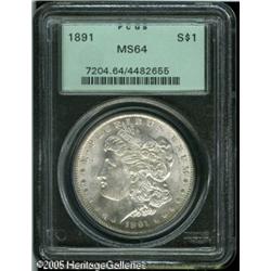 1891  MS64 PCGS. Silver-gray lustrous surfaces