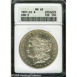 1891-CC  MS62 ANACS. VAM-3. A Top 100 Variety.