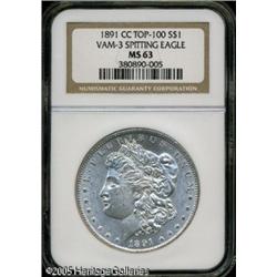 1891-CC  MS63 NGC. VAM-3. A Top 100 Variety. A